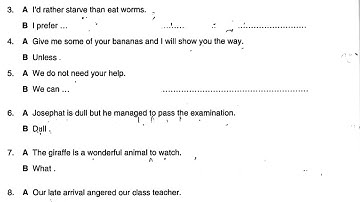 English paper 2- Rewrites  exam revision