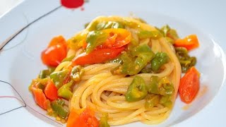 Spaghetti Con Friggitelli E Pomodori Ciliegini
