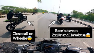 Ninja Zx10r vs Ninja Z900 vs Suzuki Hayabusa | Drag race between superbikes | #wheelie #zx10r #z900