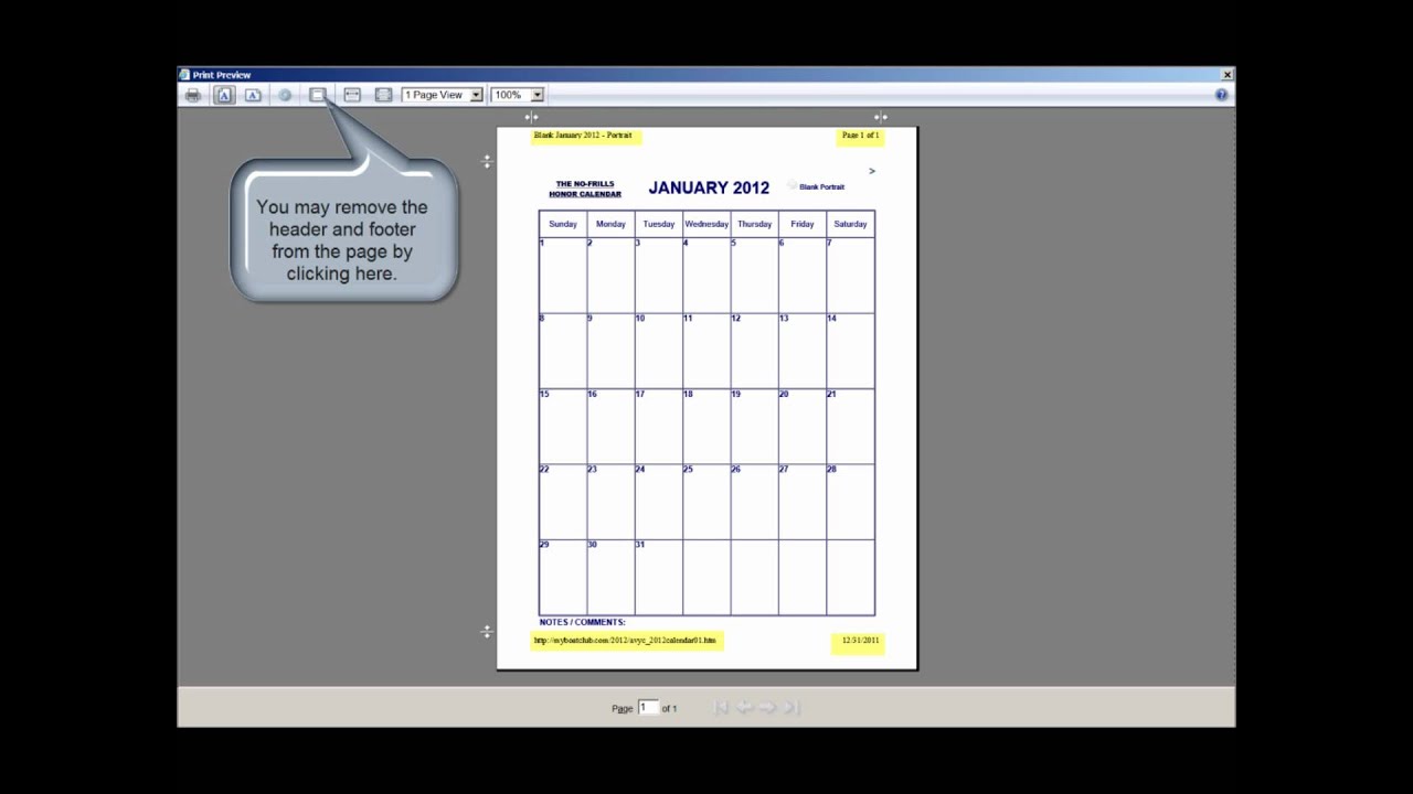 The No Frills Printable Calendar How To Print Our Calendars In Portrait And Landscape Mode Youtube