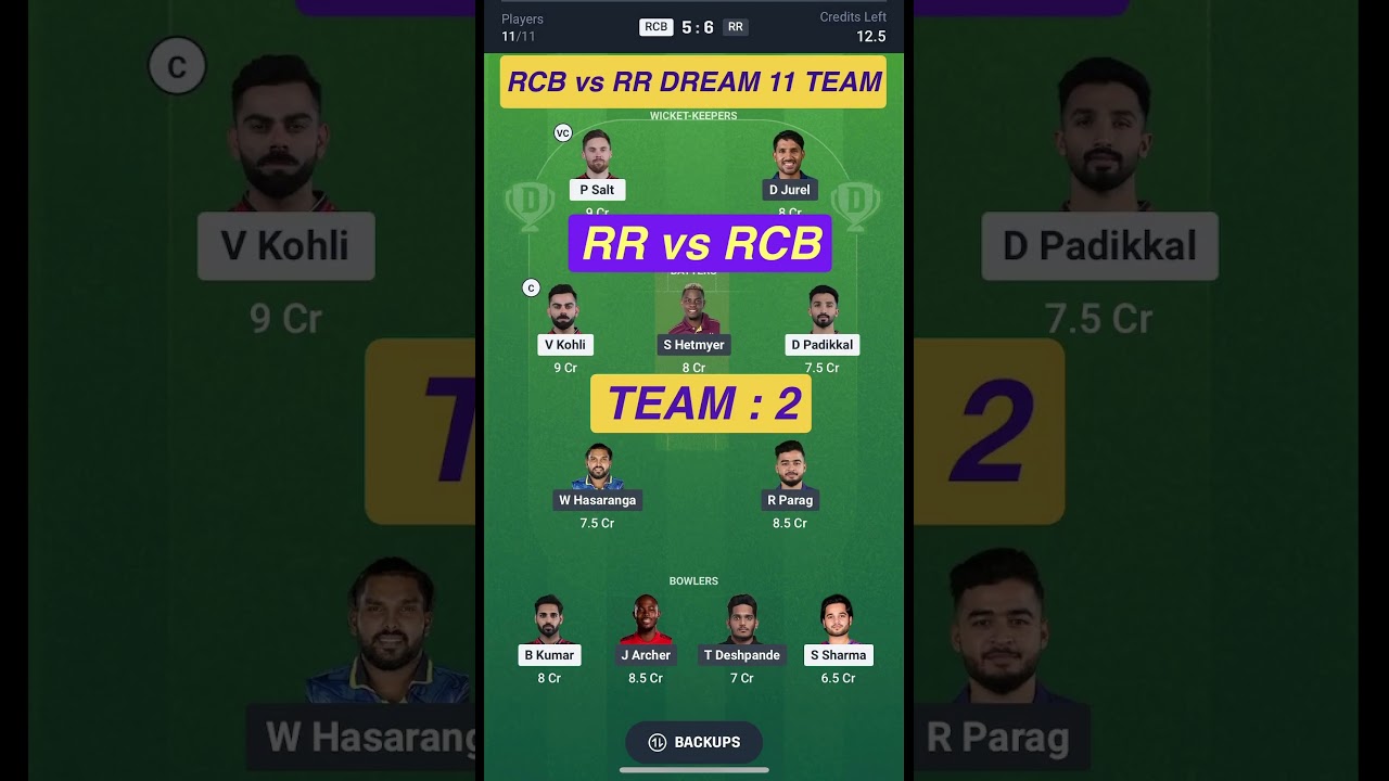 🤩RCB vs RR Dream 11 Team | Rajasthan vs Bangalore Dream 11 Team Prediction | Dream 11 fake or real