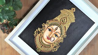 Tanjore Style Painting on Canvas l Graceful Maa Durga Devi Divine painting on Canvas for Pooja room