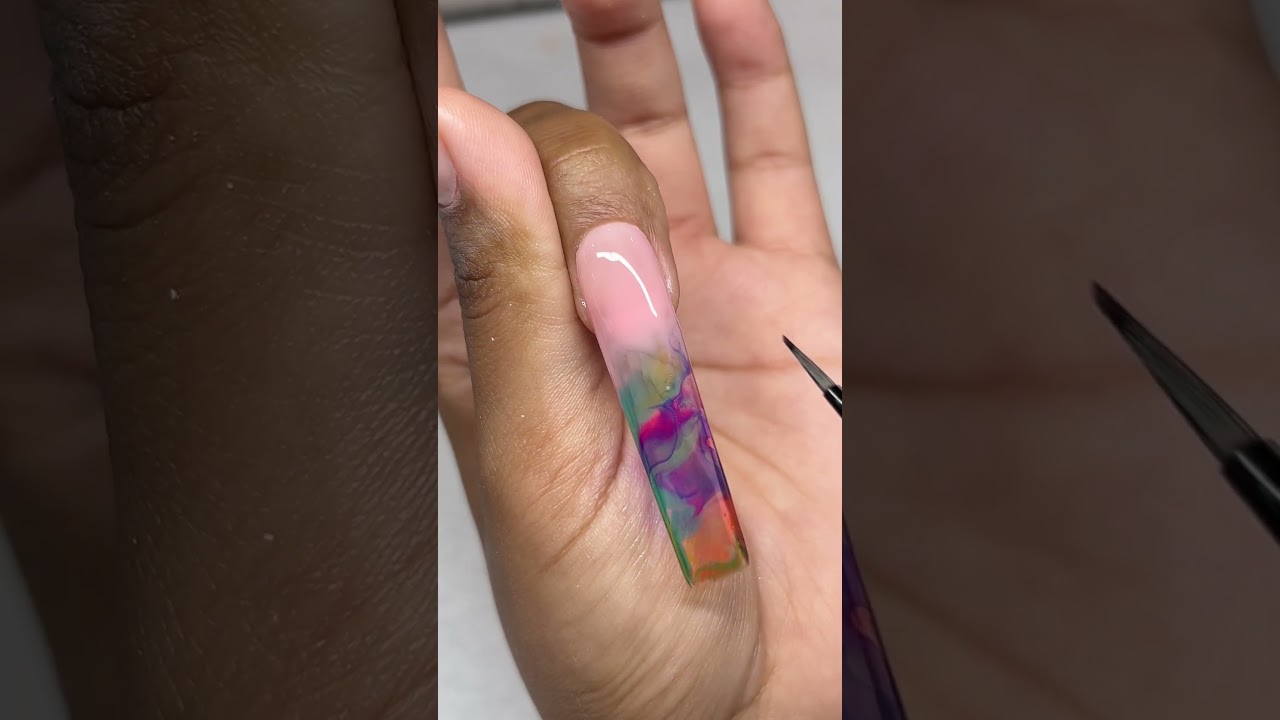 Stained Glass Nail Tutorial #shorts