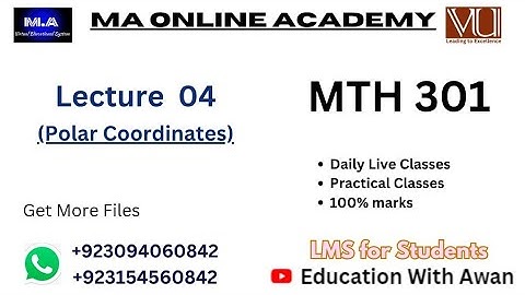 MTH 301 | Lecture 04 | Polar Coordinates |