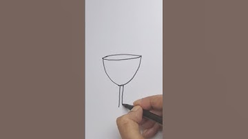 🍷 How to Draw a Wine Glass – Easy Step-by-Step Tutorial! | Quick Art Guide 🎨#drawing  #art