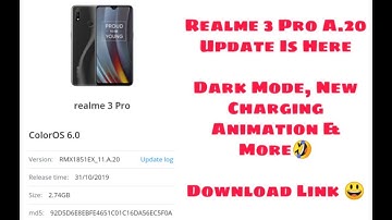 Realme 3 Pro A.20 Update Is Here - Dark Mode, New Charging Animation & More | RJ 😈