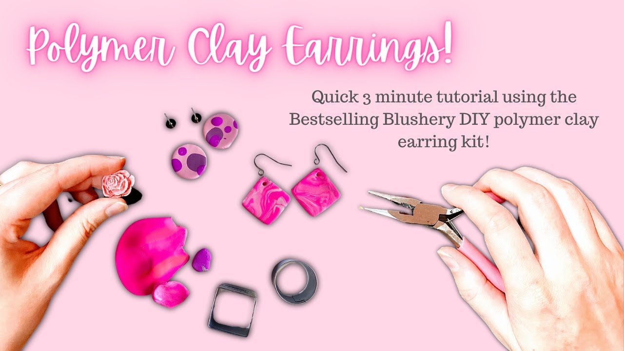 Quick Polymer Clay Earring Tutorial using a Blushery DIY kit! 