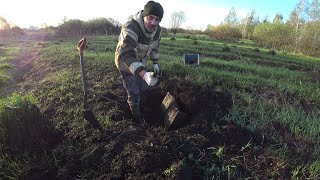 Апрельский металлокоп. Нашёл станину. С трудом загрузил в прицеп.