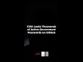 CISA Leaks Thousands of Active Government Passwords on GitHub
