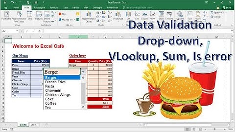 Use of Dropdown list, IF, VLOOKUP , SUM and ISERROR in Excel