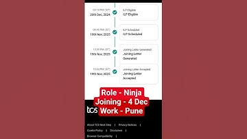 Tcs joining for ninja candidate #tcs #new #tcsjoining  #joining #onboarding #dates #tcsion