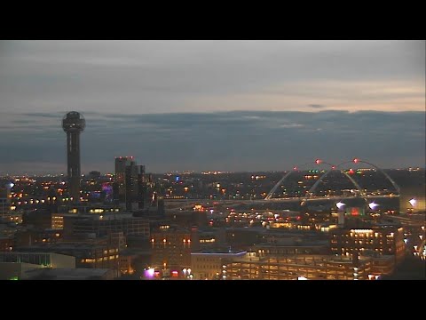 A 1-minute timelapse of the Dallas skyline (December 2023) - YouTube