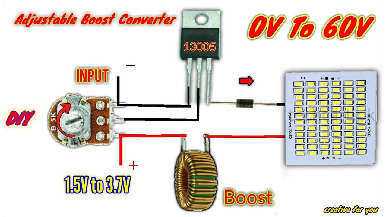 How to make a adjustable boost converter 3.7V to 60V 1.5V to 12V