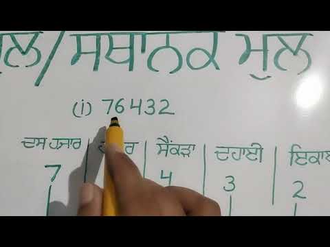 5th, Math, ਅੰਕਿਤ ਮੁੱਲ ਅਤੇ ਸਥਾਨਕ ਮੁੱਲ