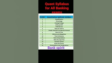 Most scoring Topics in quantitative aptitude#Quant syllabus#banking #dream #bank spirit#motivation