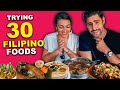 INSANE FILIPINO FOOD - FOREIGNERS try 30 DISHES