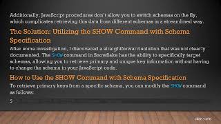 How to Easily Retrieve Primary and Unique Keys in Snowflake Schema Using JavaScript