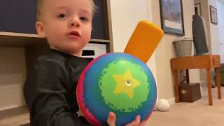 21-month-old boy practices for the &quot;Very Little League&quot;