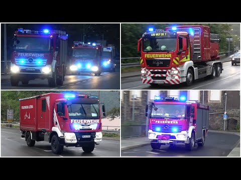 [Waldbrand in Altena] Zahlreiche Einsatzfahrten von Feuerwehr, DRK und THW zum Großbrand