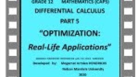 Optimization  Real Life Applications Calculus   Grade 12 Part 5 of 5