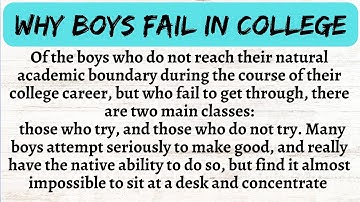 WHY BOYS FAIL IN COLLEGE || learn English through stories || learn English through lesson