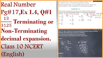 Pg#17, Ex 1.4, Q#1 13/3125 Real numbers, Class 10, NCERT