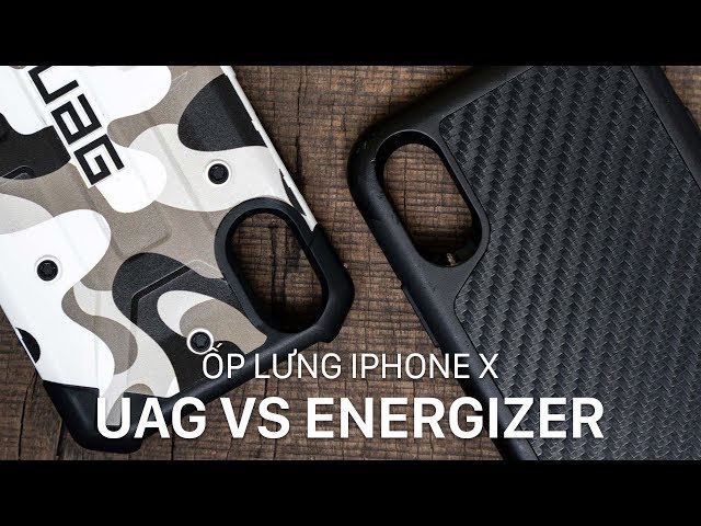 So sánh ốp lưng iPhone X của UAG và Energizer: rất khó chết