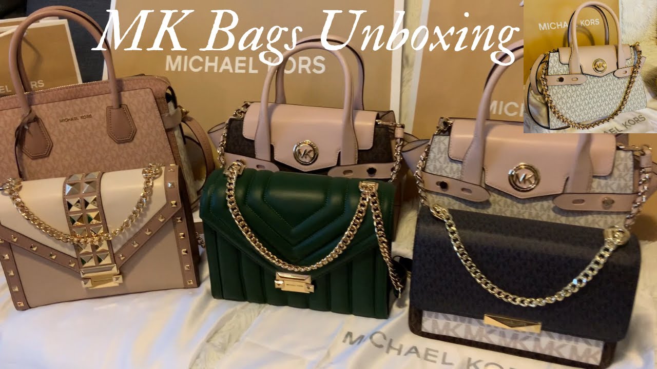 Unboxing MICHAEL KORS 😍 Carmen Medium Saffiano Leather Tri-Fold