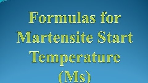 Formulas for the Calculation of Martensite Start  Temperature