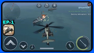GUNSHIP BATTLE Helicopter 3D - Gameplay Walkthrough Part 1 - Missions 1-7 (Android, iOS)