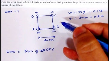 Gravitation | class 11 |Find the work done to bring 4 particles  | sprinter Institute | Neet | Jee