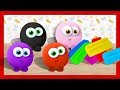 Разноцветный ПЛАСТИЛИН - Лепим пластилиновые Смешарики. Видео для Самых Маленьких