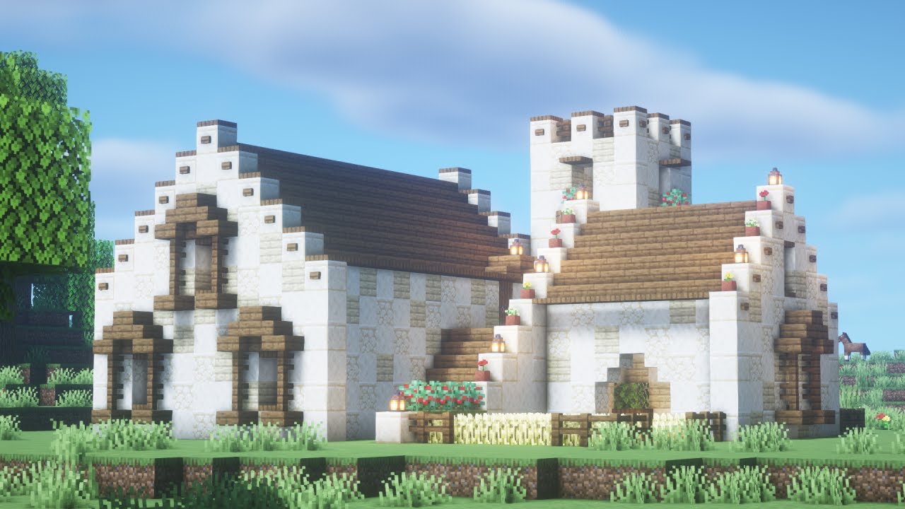 マインクラフト おしゃれでかわいい砂岩の家の作り方 Minecraft How To Build A Sandstone House マイクラ建築 Youtube