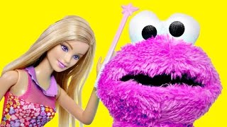 Barbie Turns Everything Pink with her Friend Cookie Monster | Barbie Doll Episodes with DCTC