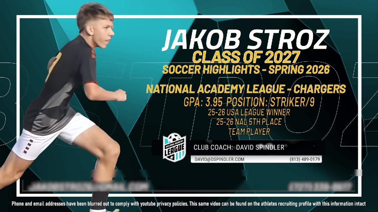 Jakob Stroz - Soccer Hightlights - Spring 2026