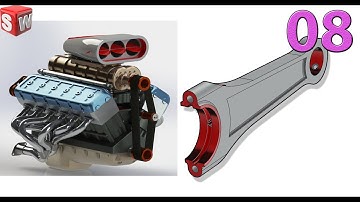 V12 Car Engine - 08. Connecting Rod (Project 04) Design by Solidworks