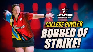 Collegiate Bowler Leaves IMPOSSIBLE 7-Pin During Bowling Competition