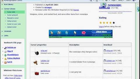 How to chage your mouse cursor to your favorite runescape item!