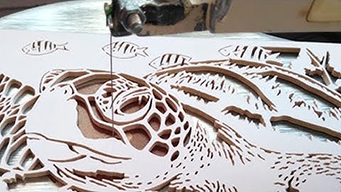 Scroll saw project "Sea Turtle" - Sawing process and final result