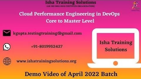 Cloud Performance Engineering in DevOps  Demo  Pls call or whatsapp us on +91 8019952427 to enroll