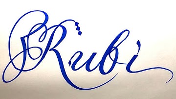 Rubi Name Signature Calligraphy Status | How to Draw, Cursive Calligraphy with Cut Marker