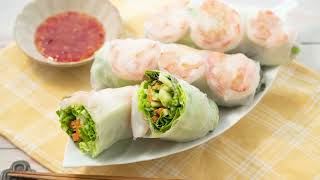 野菜たっぷり！高級ブラックタイガーの贅沢生春巻き