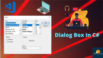 Dialog Box In C#