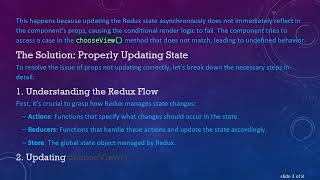 Solving the Props Not Updating Issue in React-Redux