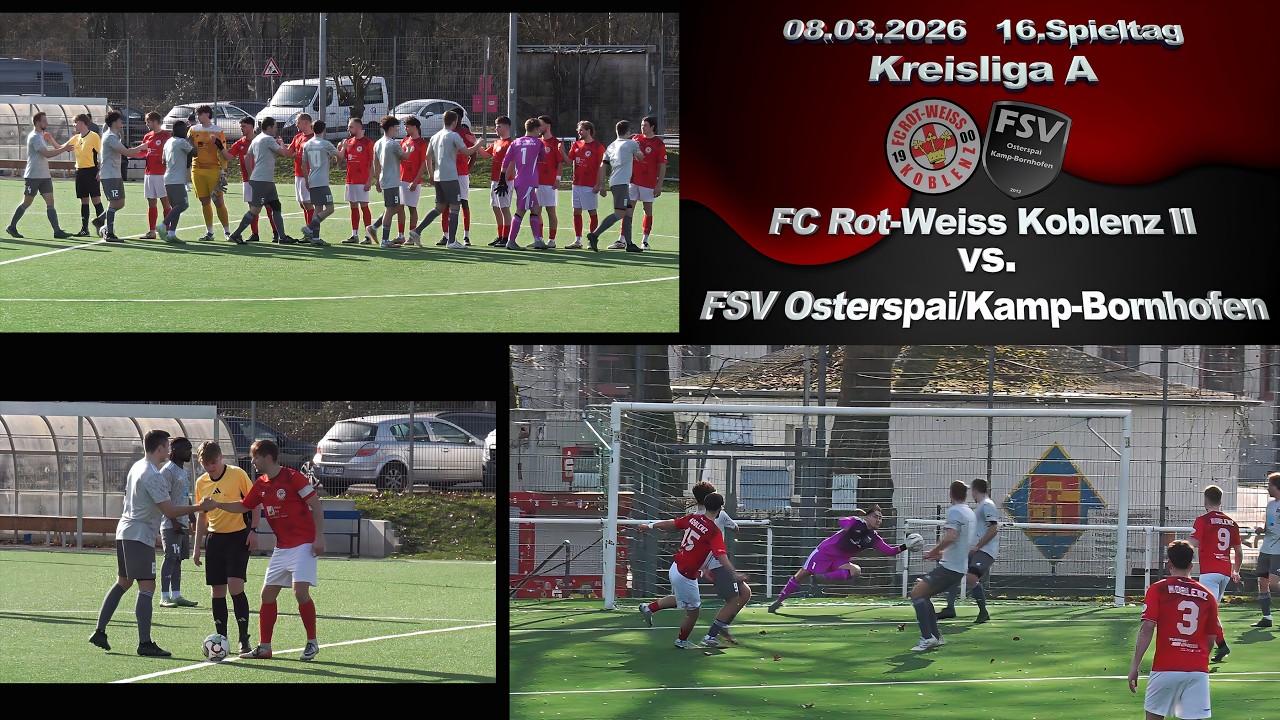 Kreisliga A: FC Rot-Weiss Koblenz II vs. FSV Osterspai/Kamp-Bornhofen