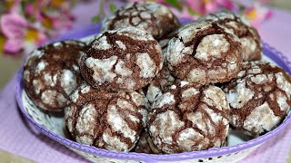 Шоколадное МРАМОРНОЕ печенье с трещинками для зимних вечеров