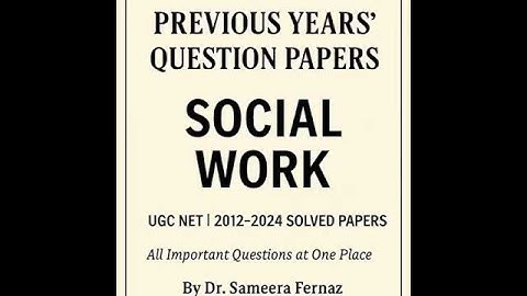 UGC NET Social Work PYQ | Paper 2 | Important Previous Year Questions with Answers | 2025 Exam
