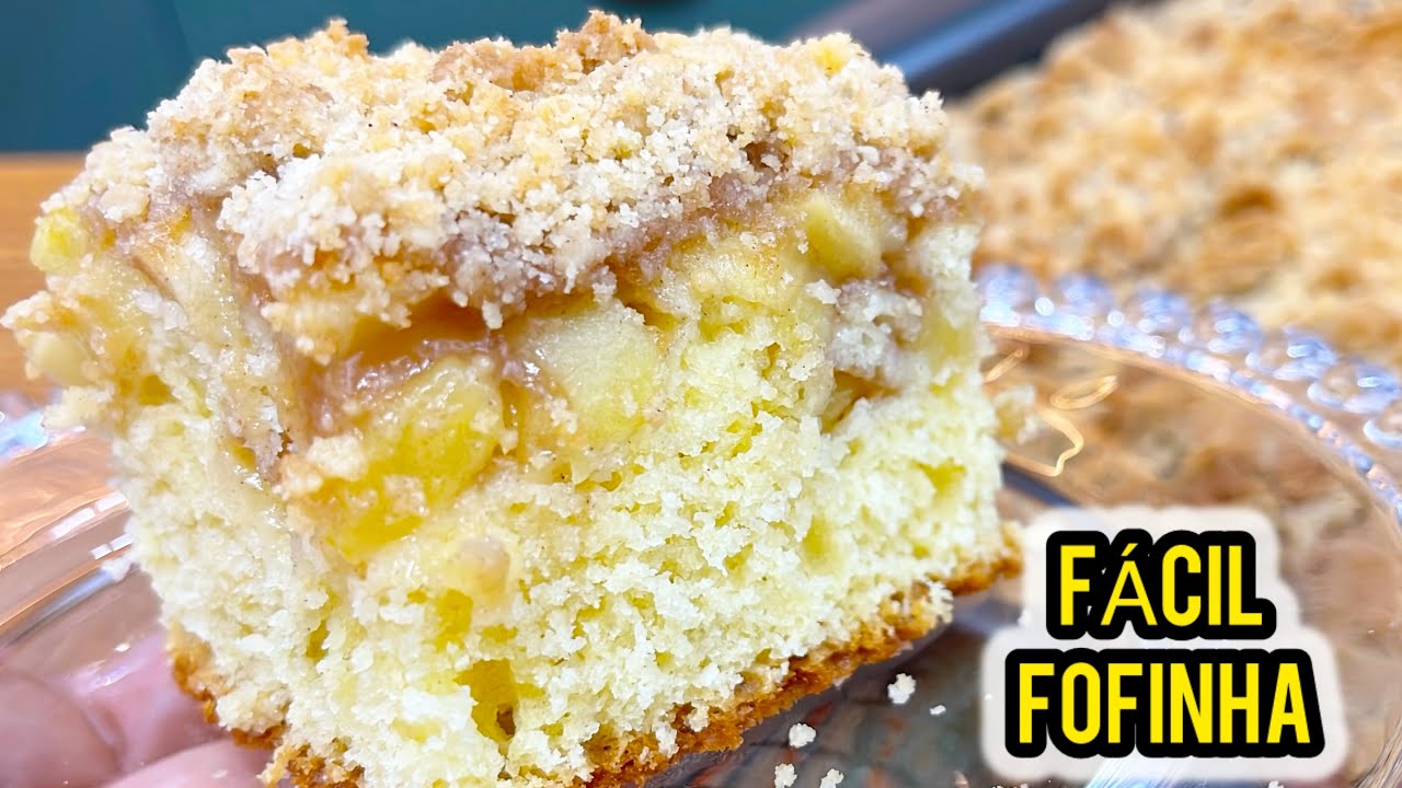 CUCA DE MAÇÃ FÁCIL e FOFINHA 🍎 A MELHOR Receita Caseira!