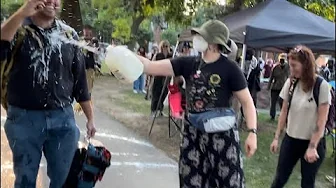 Ben Bergquam & Terry Newsome have conflict at DNC Hamas/ANTIFA camp thumbnail