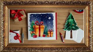 Christmas Greeting Card with Music | Gold Frame TV Art | Art Screensaver for TV 1 Hrs screenshot 5